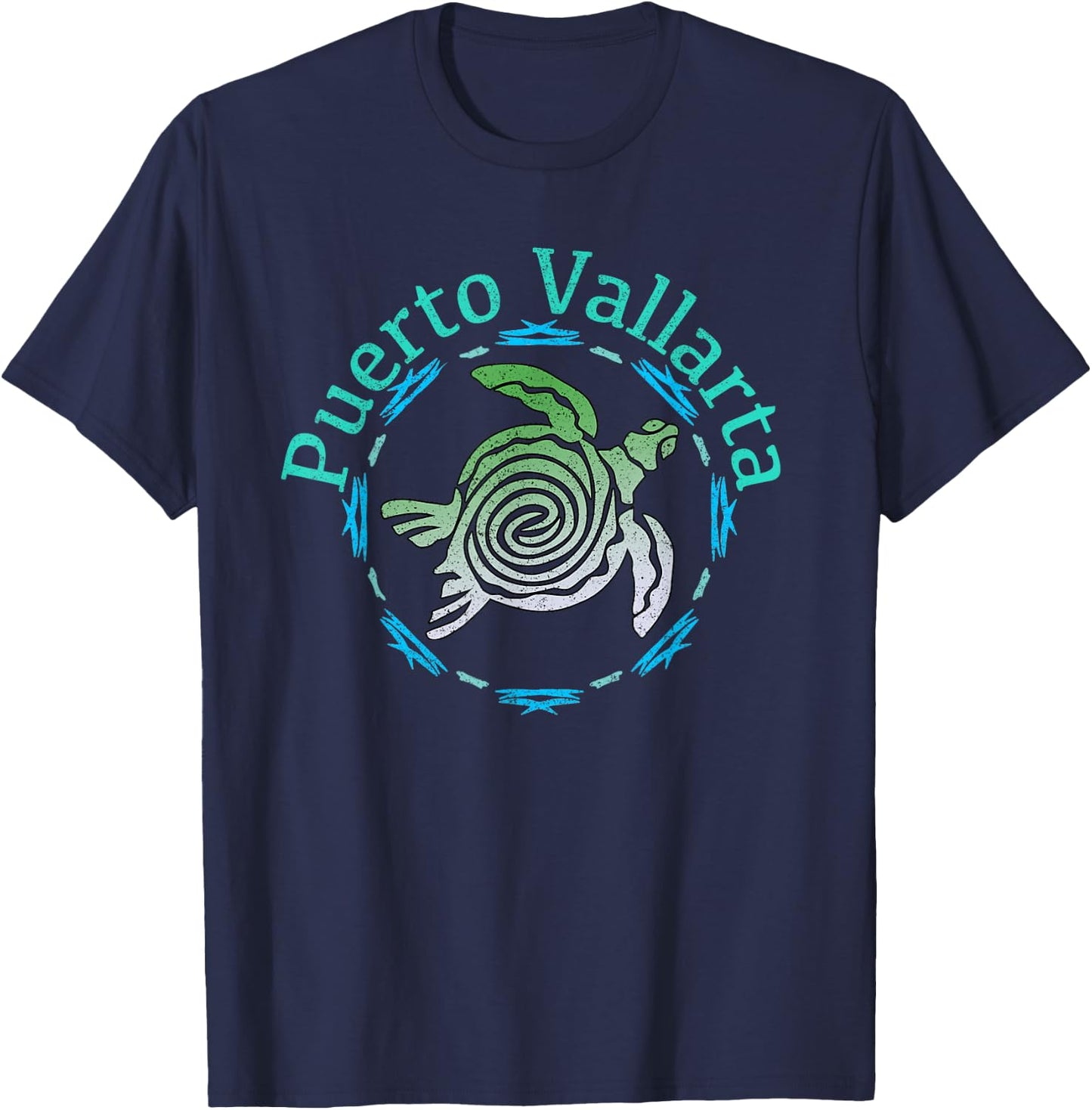 Puerto Vallarta Vintage Tribal Turtle T-Shirt - T-Shirt | Navy