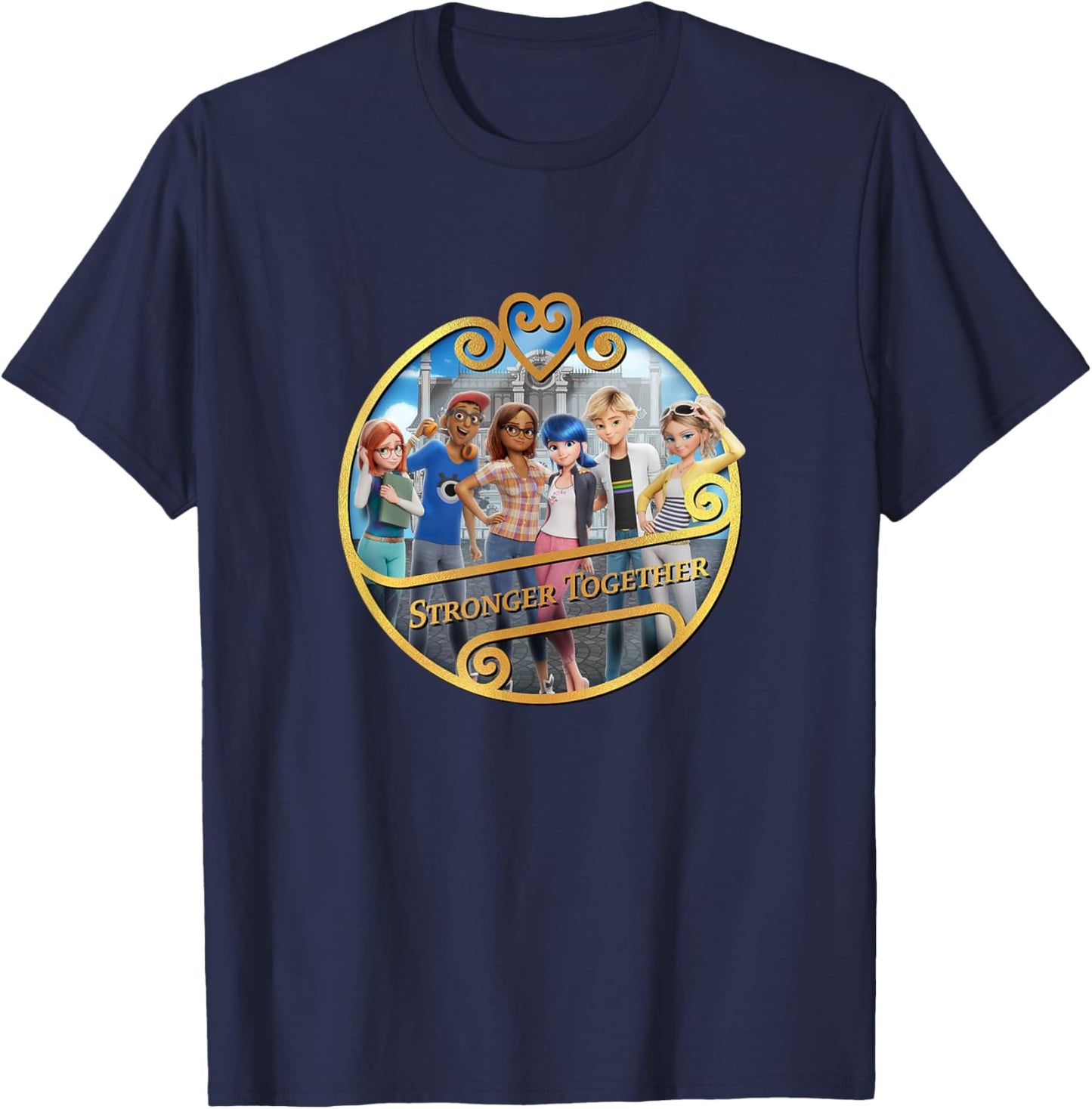 Miraculous Ladybug and Cat Noir The Movie Stronger Together T-Shirt - T-Shirt | Navy