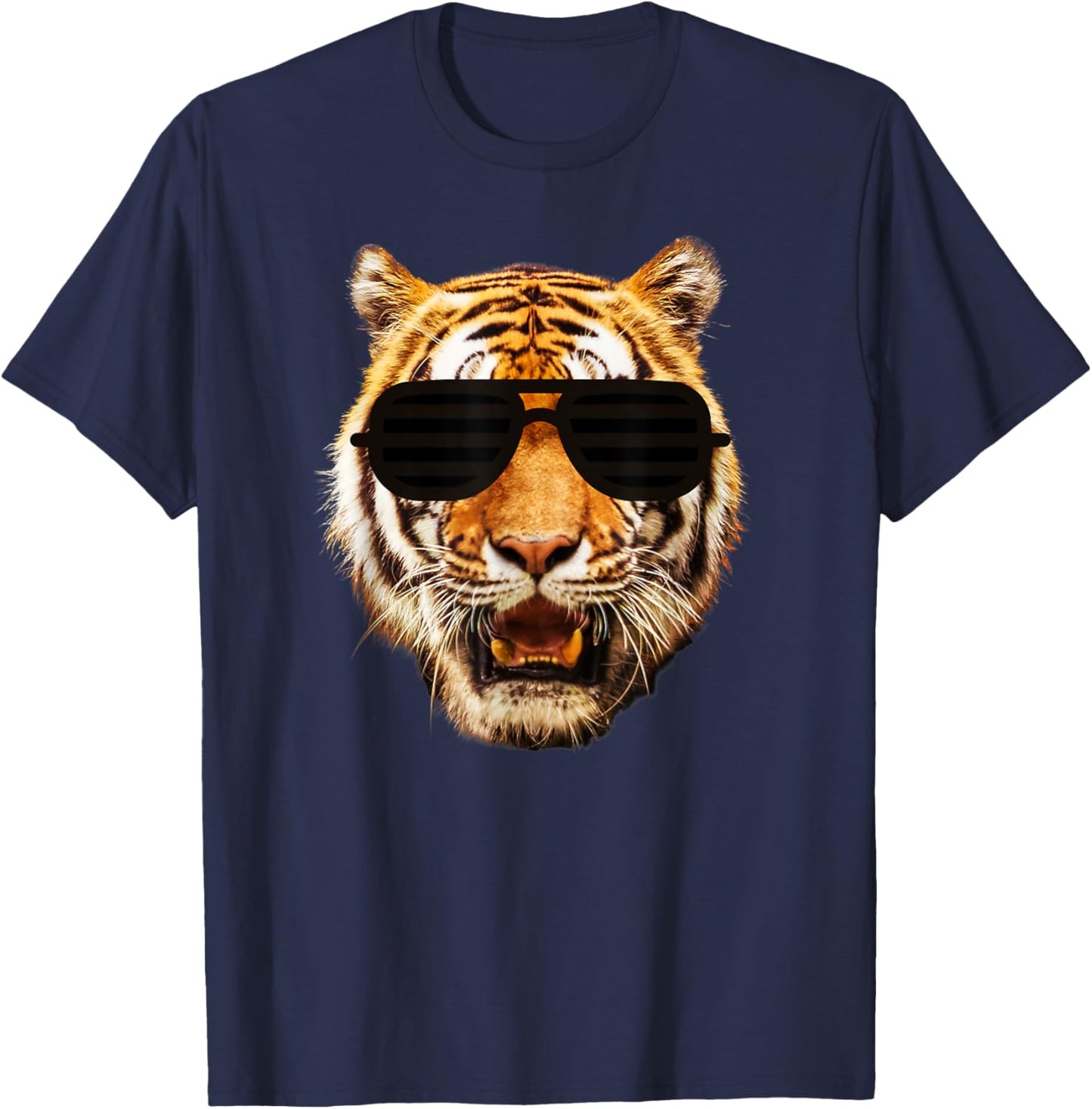 Kids Tiger Striped Black Sunglasses for Toddler, Boy, Girl T-Shirt - T-Shirt | Navy
