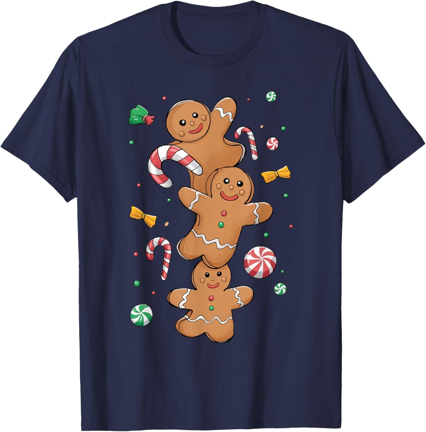 Xmas Christmas Gingerbread T-Shirt - T-Shirt | Navy