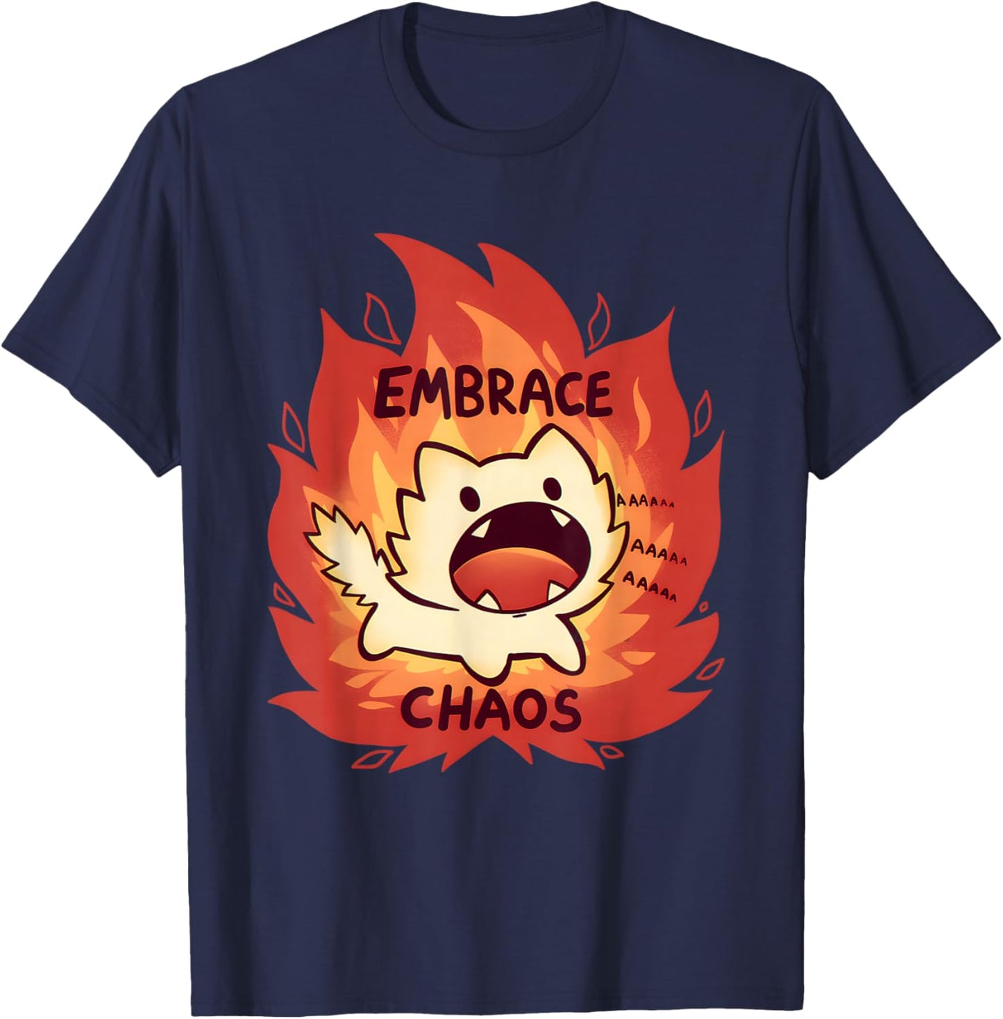 Fire Embrace Chaos T-Shirt - T-Shirt | Navy