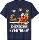 Chickens For Everybody Funny Christmas Chickens Women Santa T-Shirt - T-Shirt | Navy
