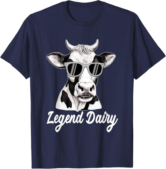 Legend Dairy Farmer Cow Dairy Cow Farmer Dairy Farming T-Shirt - T-Shirt | Navy