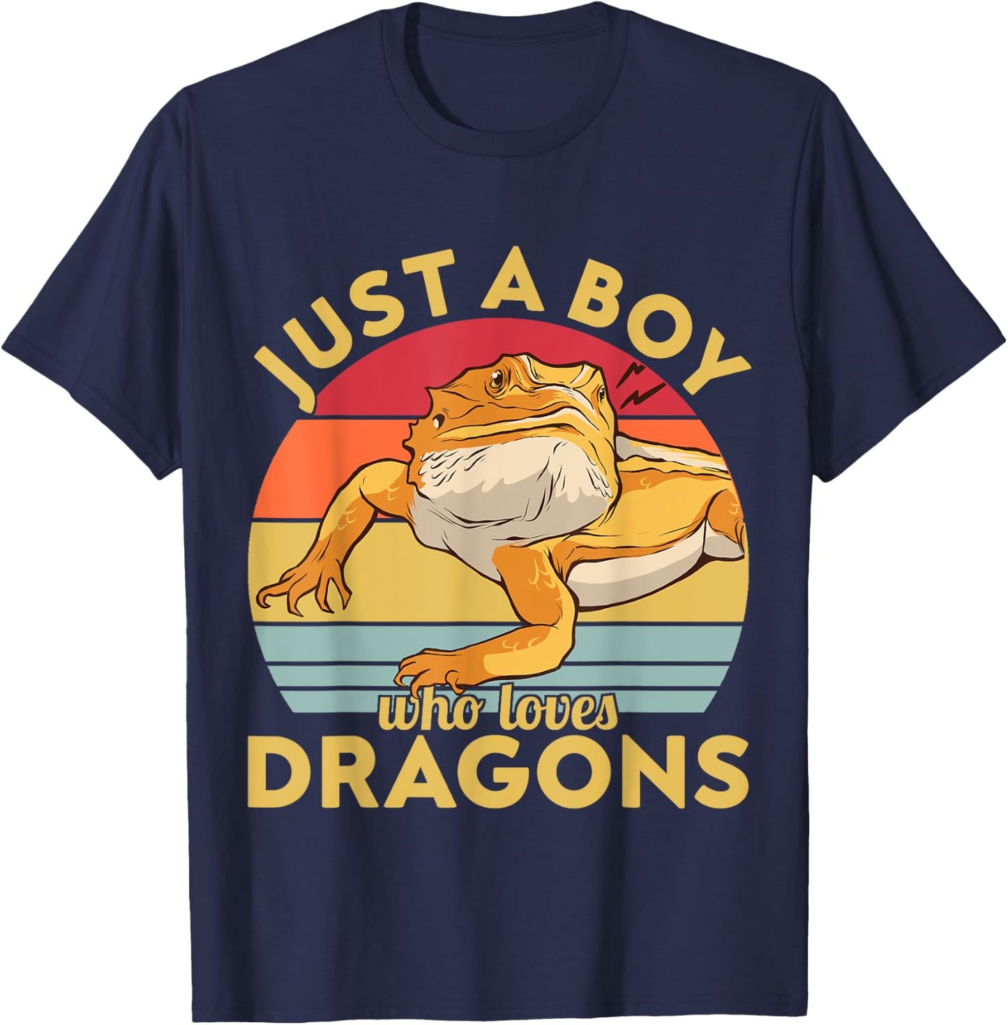 Just a Boy who loves Bearded Dragons T-Shirt - T-Shirt | Navy