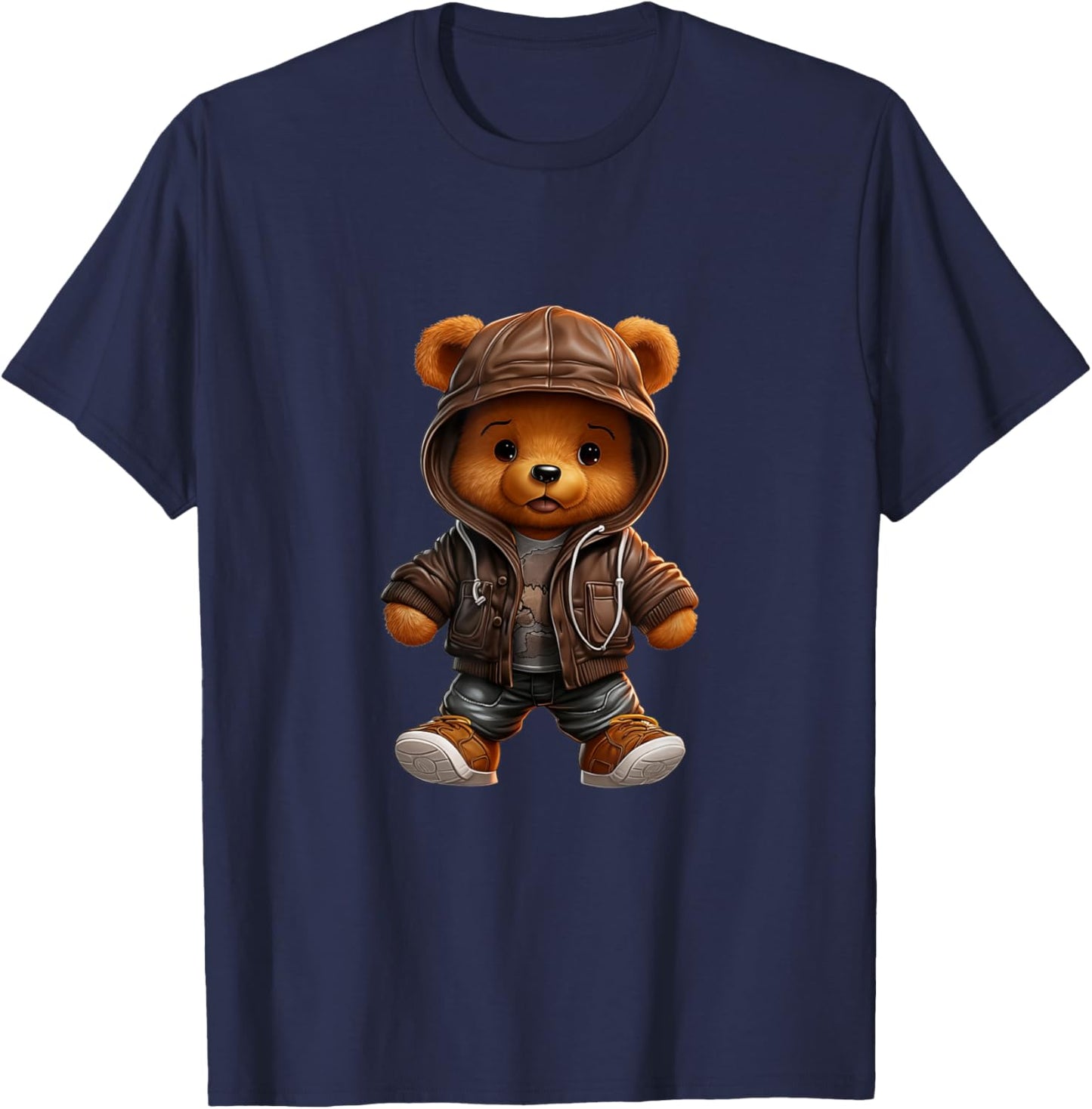 Urban hip hop novelty graphic teddy bear T-Shirt - T-Shirt | Navy