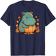 Pumpkin Hippopotamus costume on Hippo Halloween T-Shirt - T-Shirt | Navy