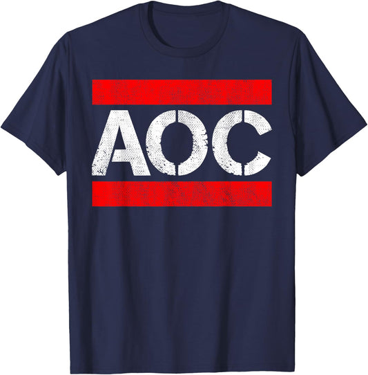 AOC Ocasio-Cortez Democratic Socialist Bronx NY Fun T-Shirt - T-Shirt | Navy