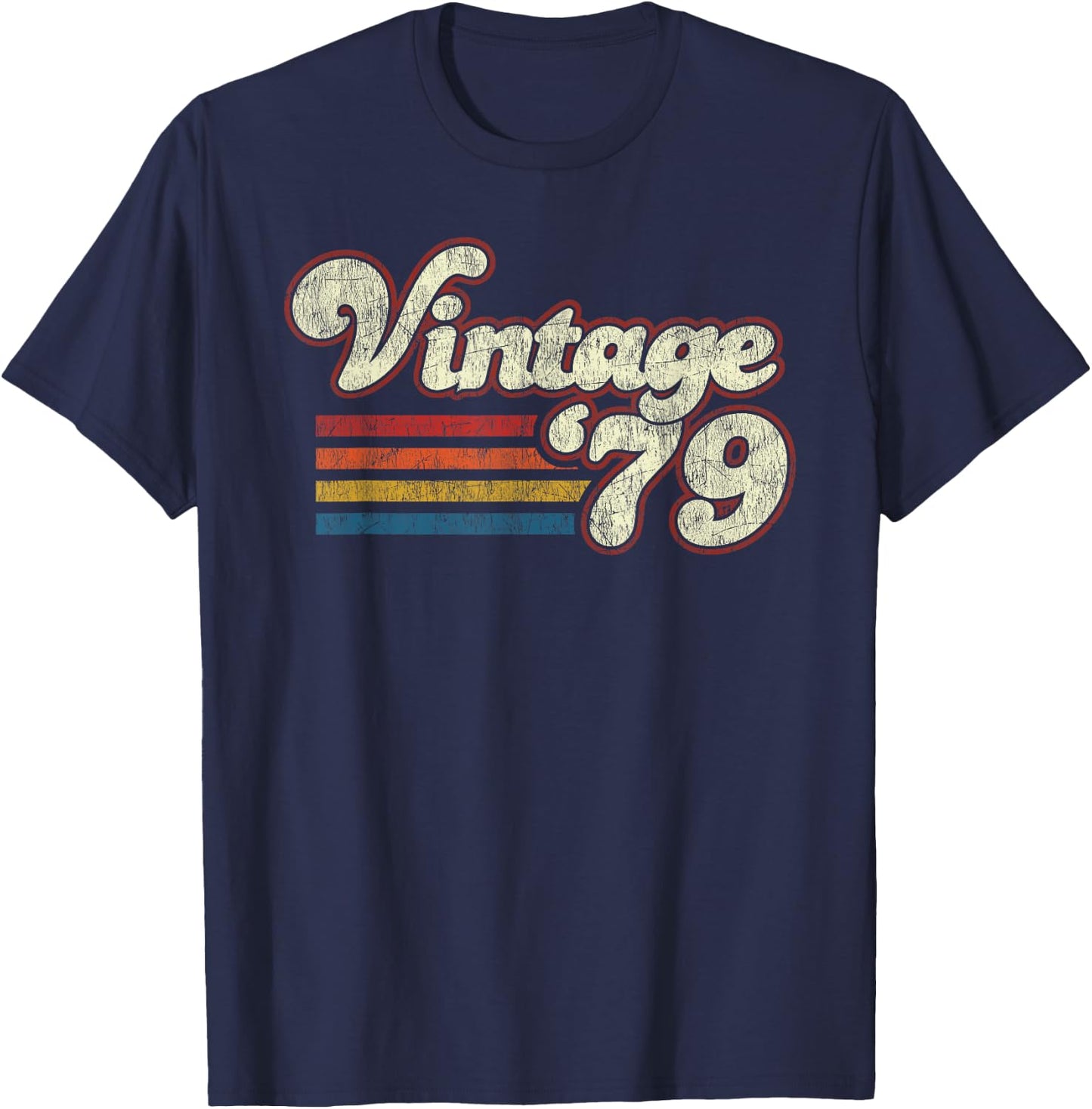 Retro Vintage 1979 Birthday T-Shirt - T-Shirt | Navy
