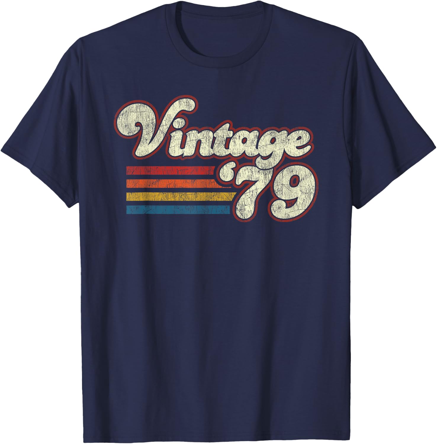 Retro Vintage 1979 Birthday T-Shirt - T-Shirt | Navy