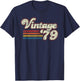 Retro Vintage 1979 Birthday T-Shirt - T-Shirt | Navy