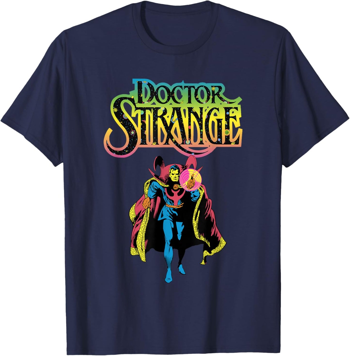 Marvel Comics Retro Classic Dr. Strange Colorful Title T-Shirt - T-Shirt | Navy