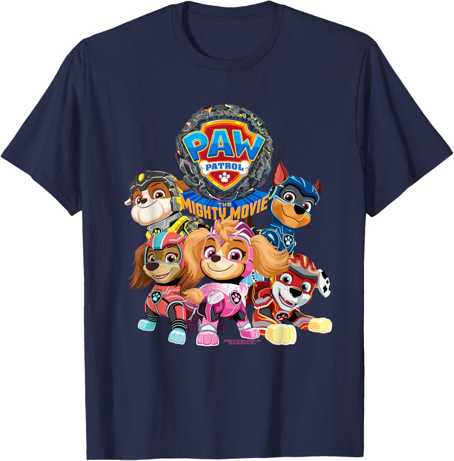 PAW Patrol: The Mighty Movie Group T-Shirt - T-Shirt | Navy