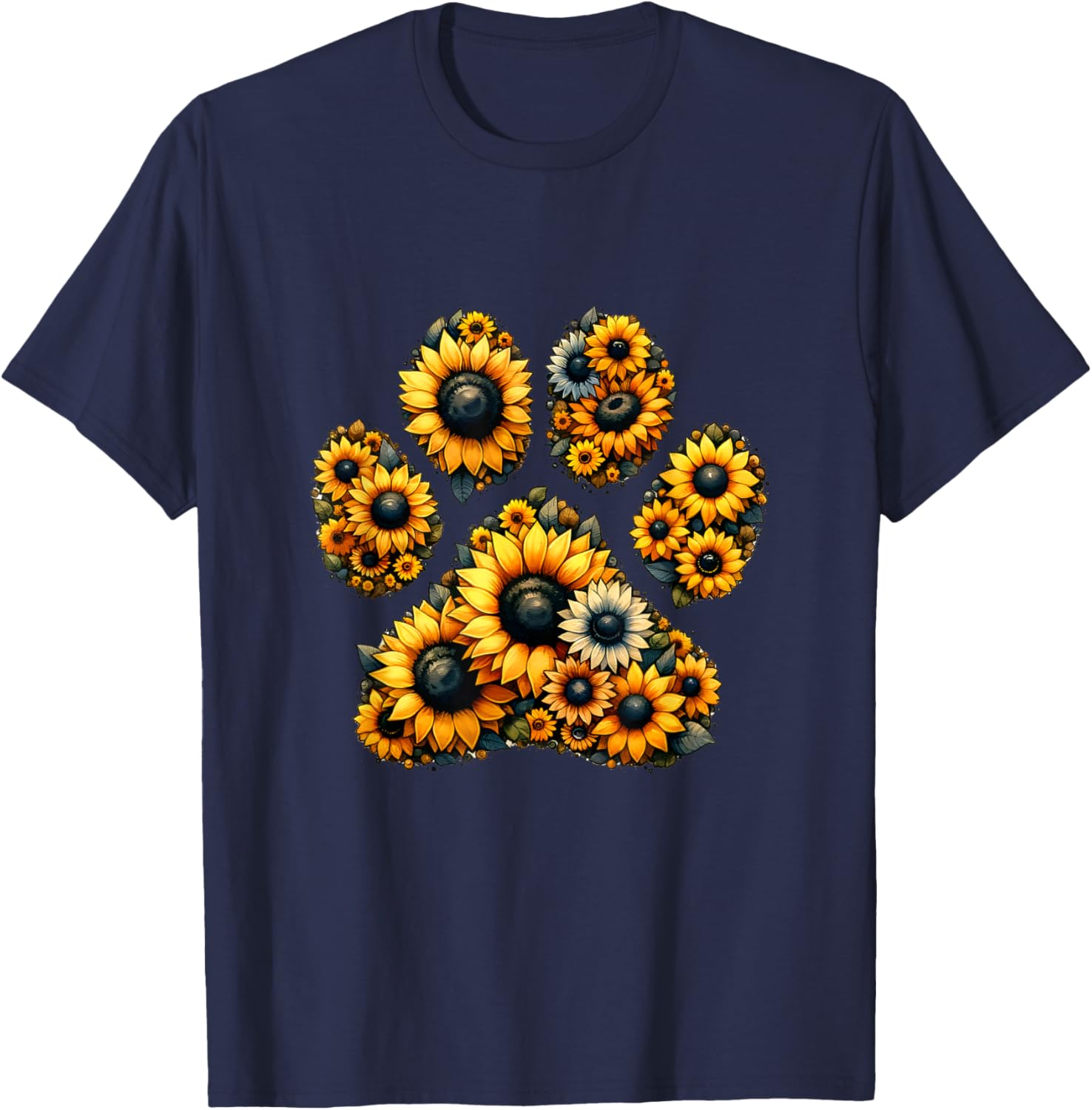 Dog Paw Heart Dog Mum Dog Lover Dog Love Dogs Women Kids T-Shirt - T-Shirt | Navy