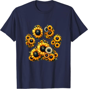 Dog Paw Heart Dog Mum Dog Lover Dog Love Dogs Women Kids T-Shirt - T-Shirt | Navy