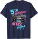 5th Grade Is My Jam - Vintage 80s Boombox Teacher Student T-Shirt - T-Shirt | Navy