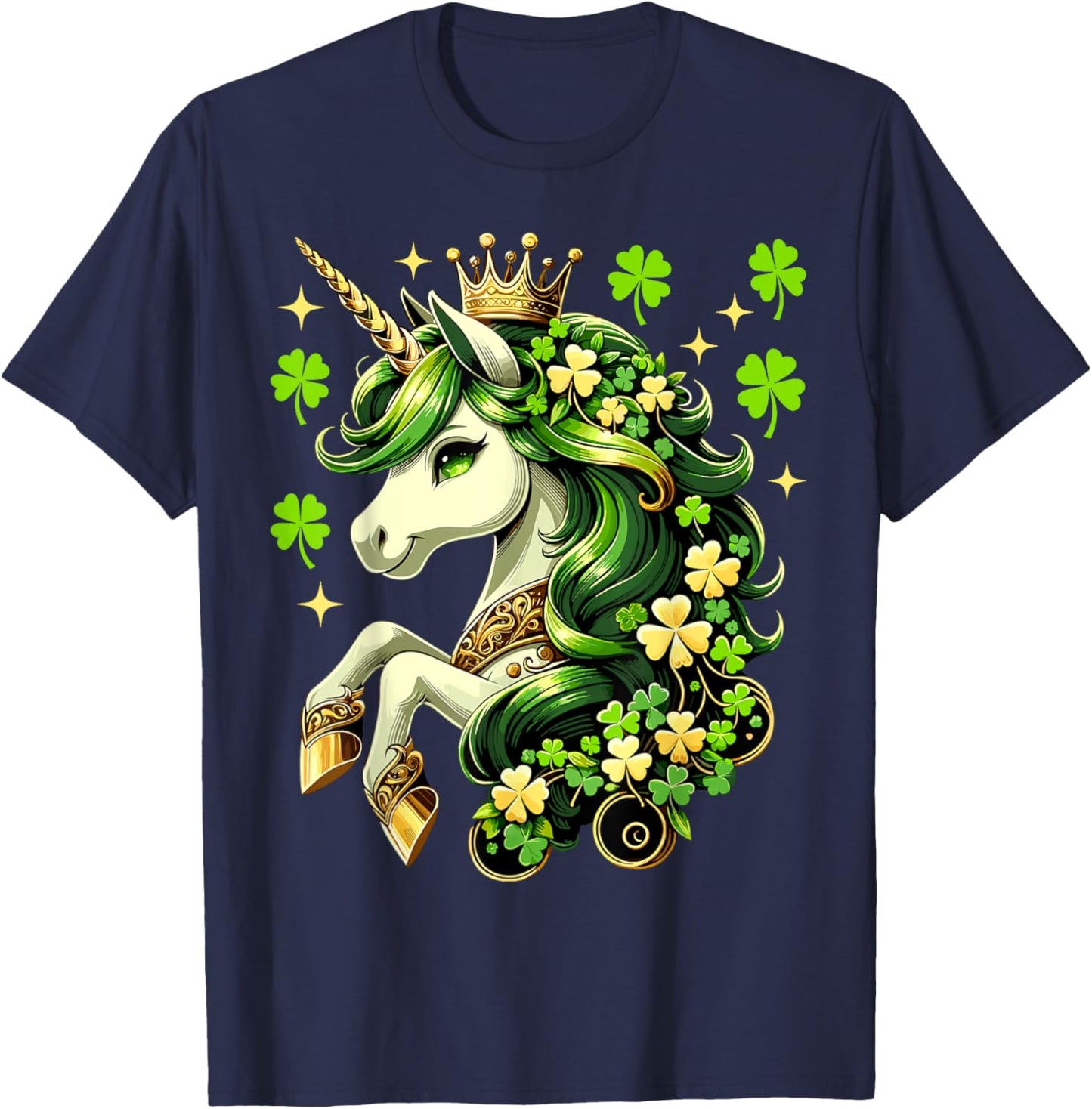 St Patrick Day Unicorn Girls Toddler Lepricorn Unicorn T-Shirt - T-Shirt | Navy