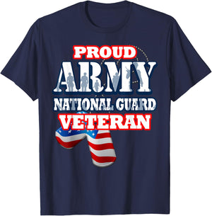 USA Proud Army National Guard Veteran Shirt Men Women T-Shirt - T-Shirt | Navy