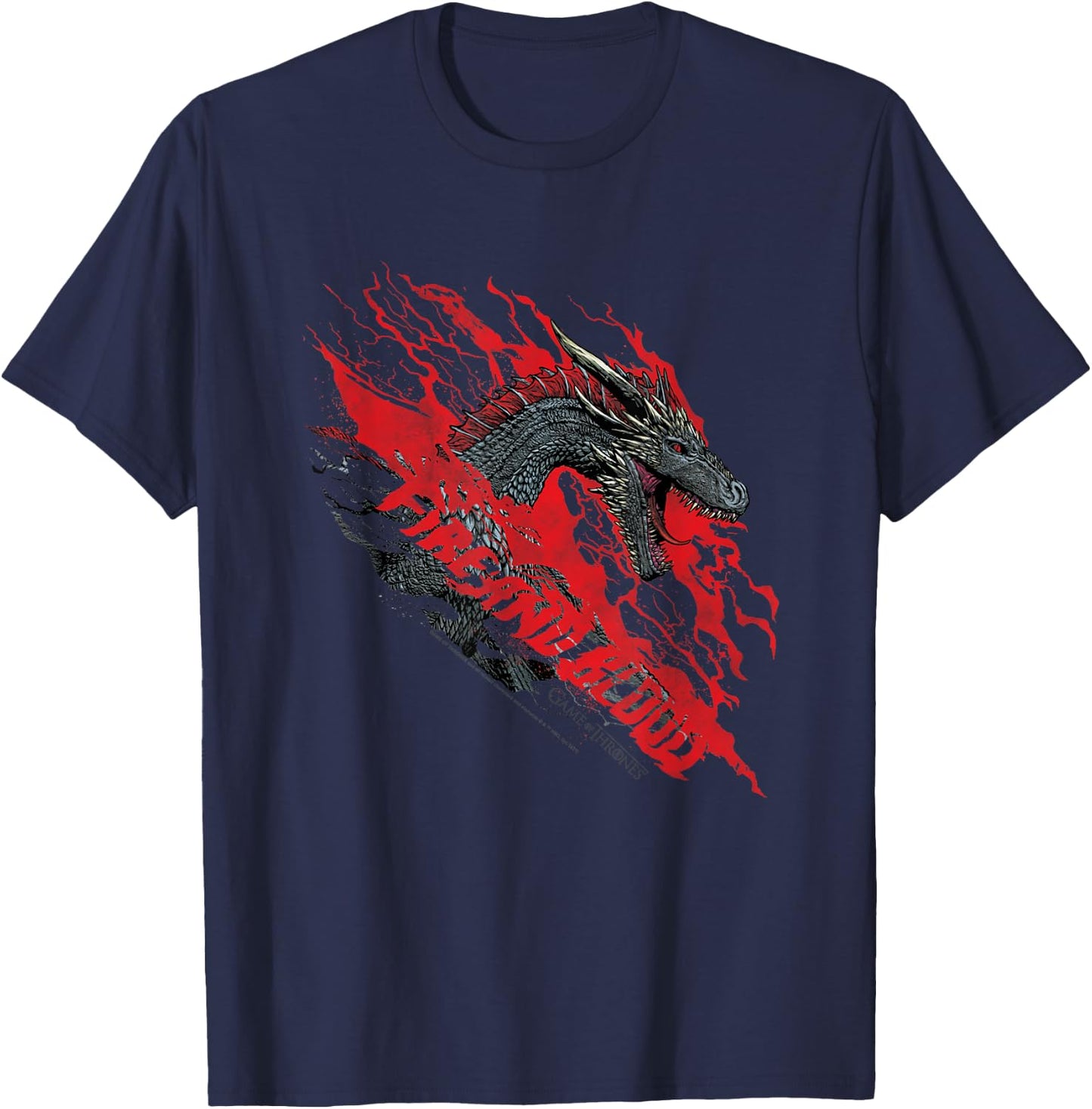 Game of Thrones Fire and Blood Dragon T-Shirt - T-Shirt | Navy