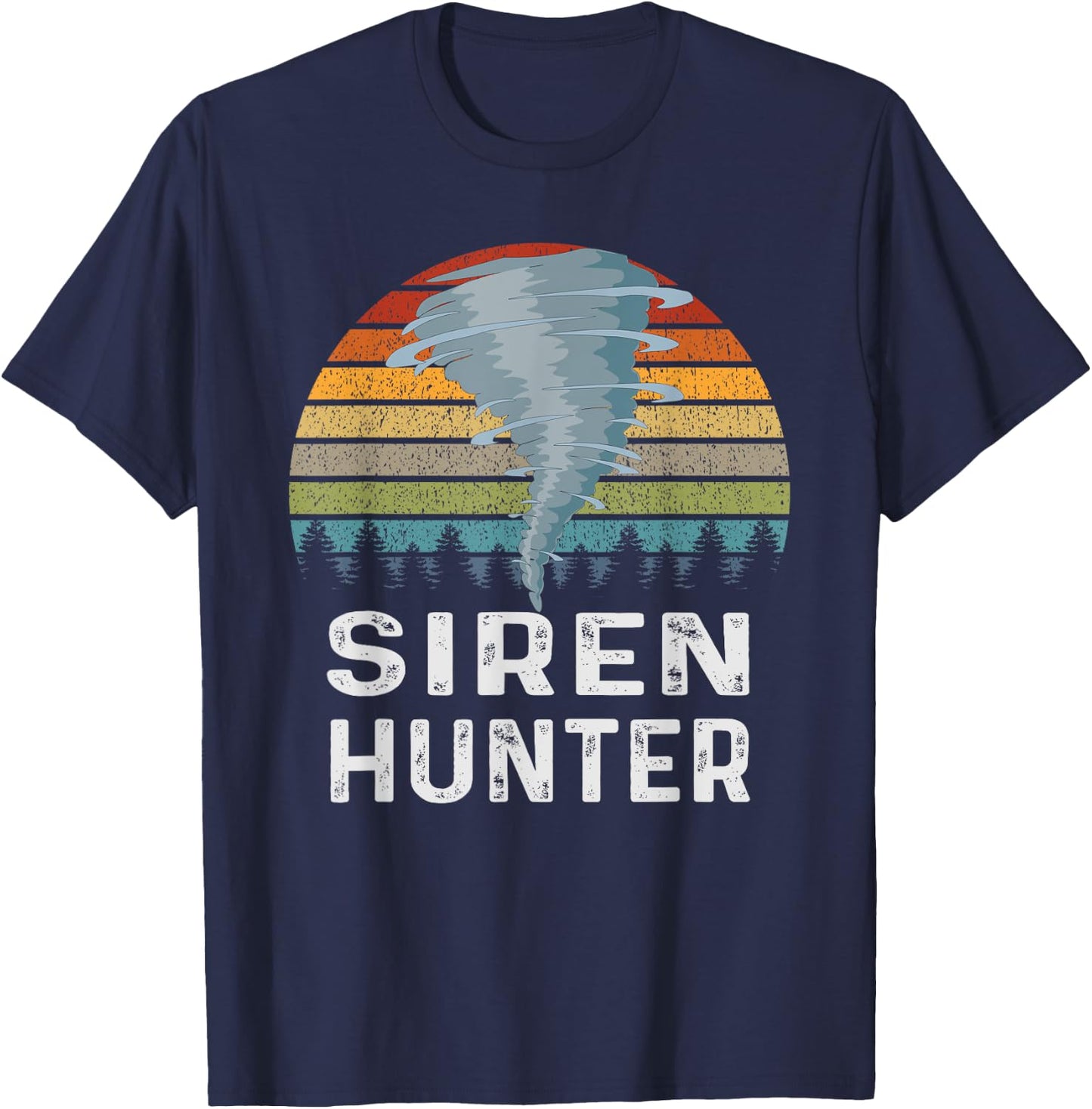 Siren Hunter Retro Tornado Chaser T-Shirt - T-Shirt | Navy