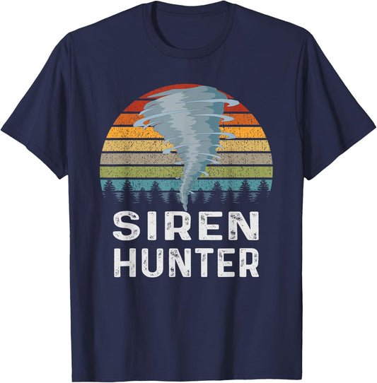 Siren Hunter Retro Tornado Chaser T-Shirt - T-Shirt | Navy