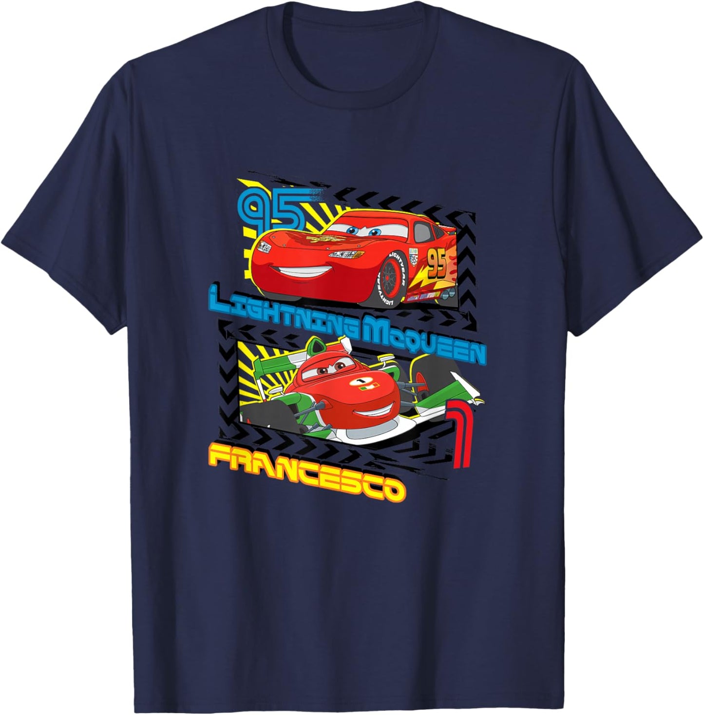 Disney Pixar Cars 2 Lightning McQueen VS Francesco T-Shirt - T-Shirt | Navy