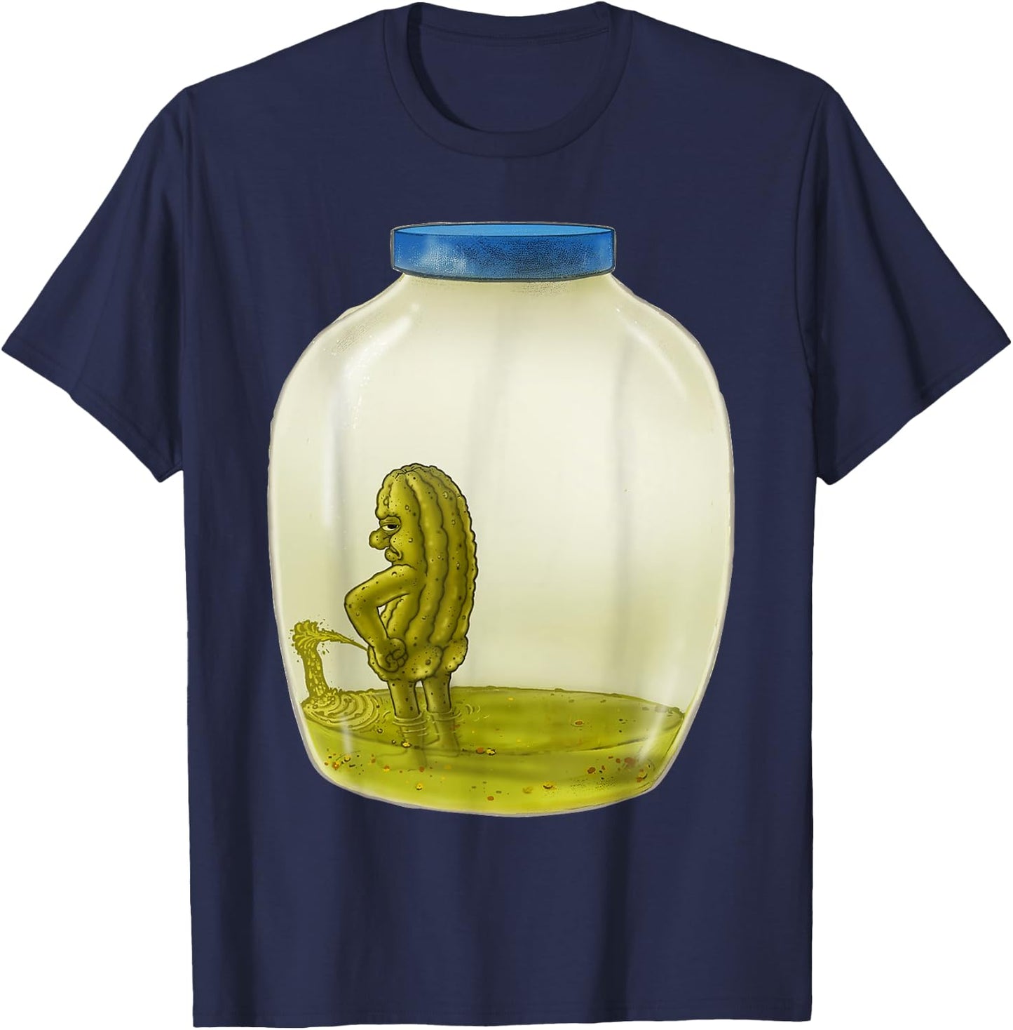 Signed Fine Art - Piss and Vinegar - Funny Grumpy Pickle Pee T-Shirt - T-Shirt | Navy