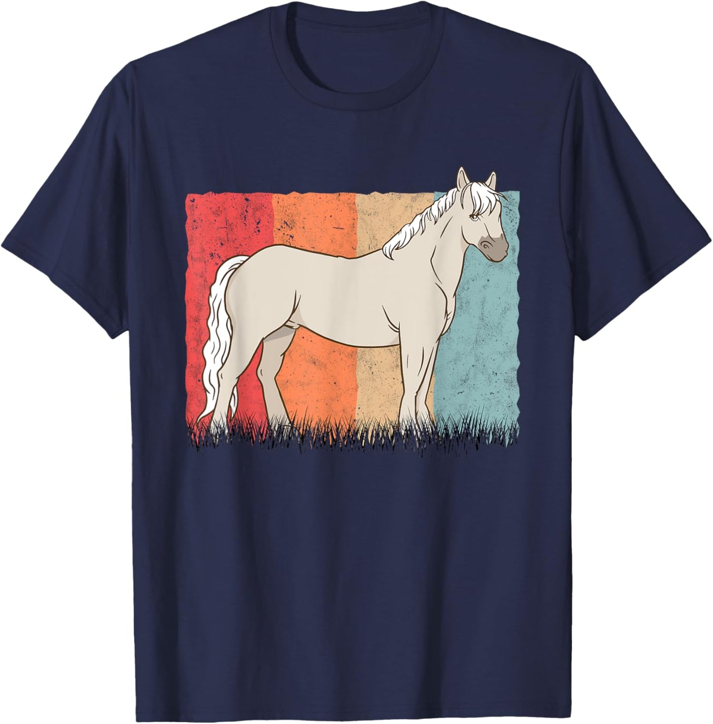 Welsh Pony Retro Welsh Horse Vintage T-Shirt - T-Shirt | Navy