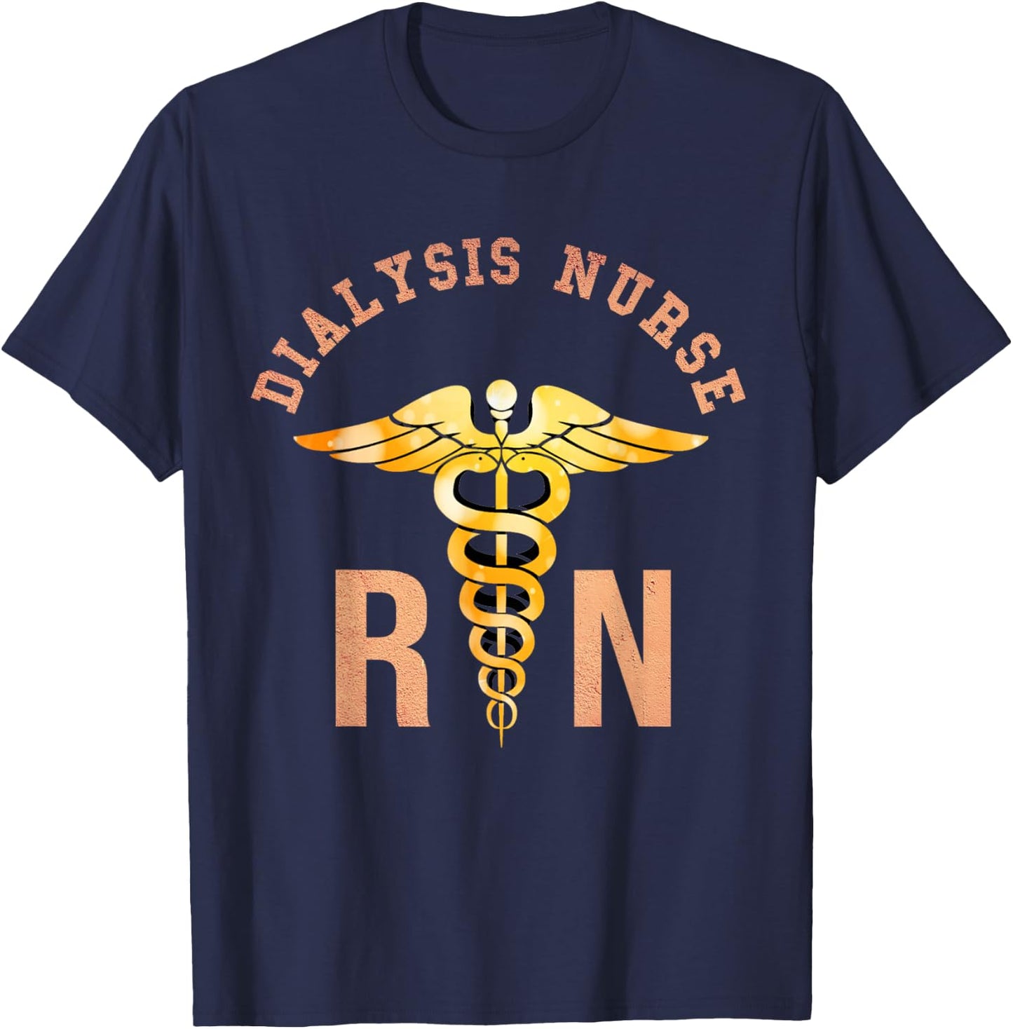 Dialysis Registered Nurse Medical Symbol RN T-Shirt - T-Shirt | Navy