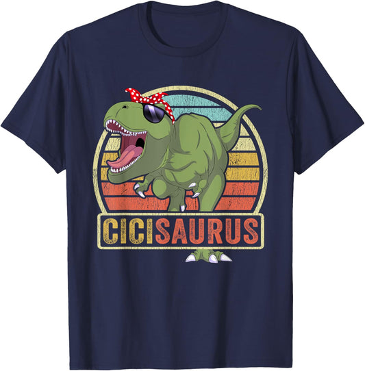 Cicisaurus Dinosaur Cici Saurus Family Matching T-Shirt - T-Shirt | Navy