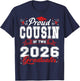 Proud Cousin of Two Class of 2026 Graduates Twins Graduation T-Shirt - T-Shirt | Navy