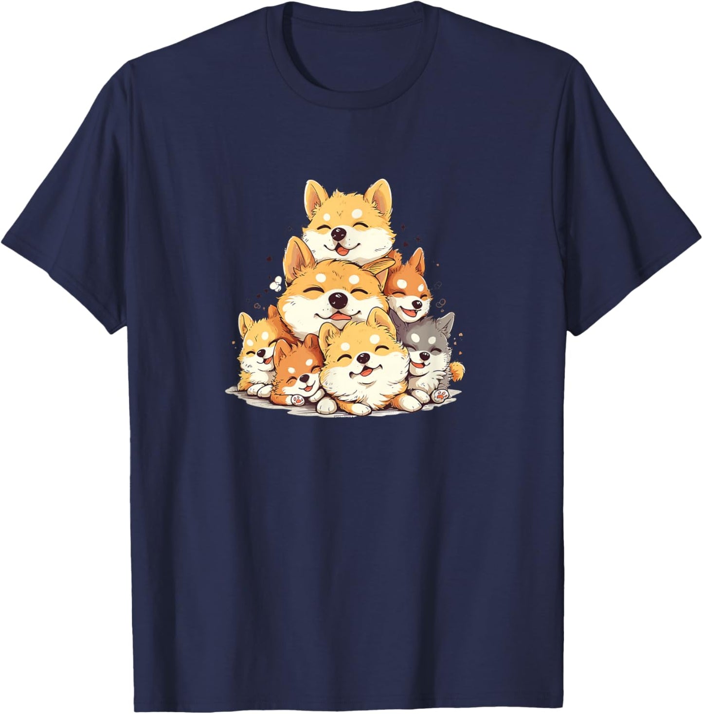 Cute Kawaii Corgi Dog Boys Girls Kids T-Shirt - T-Shirt | Navy