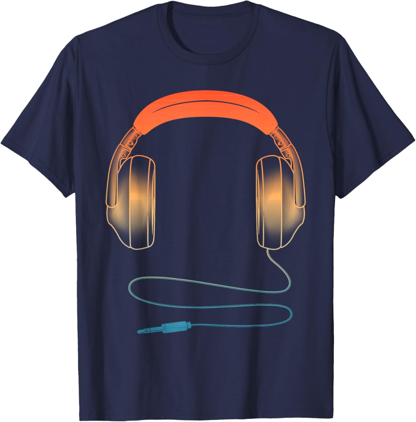 Cool Headphones Design Women DJ Music Artist Lover T-Shirt - T-Shirt | Navy