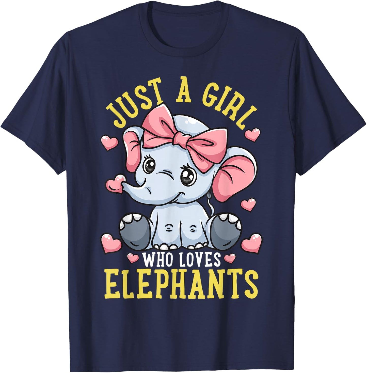 Elephant Lover Gift Just a Girl Who Loves Elephants T-Shirt - T-Shirt | Navy