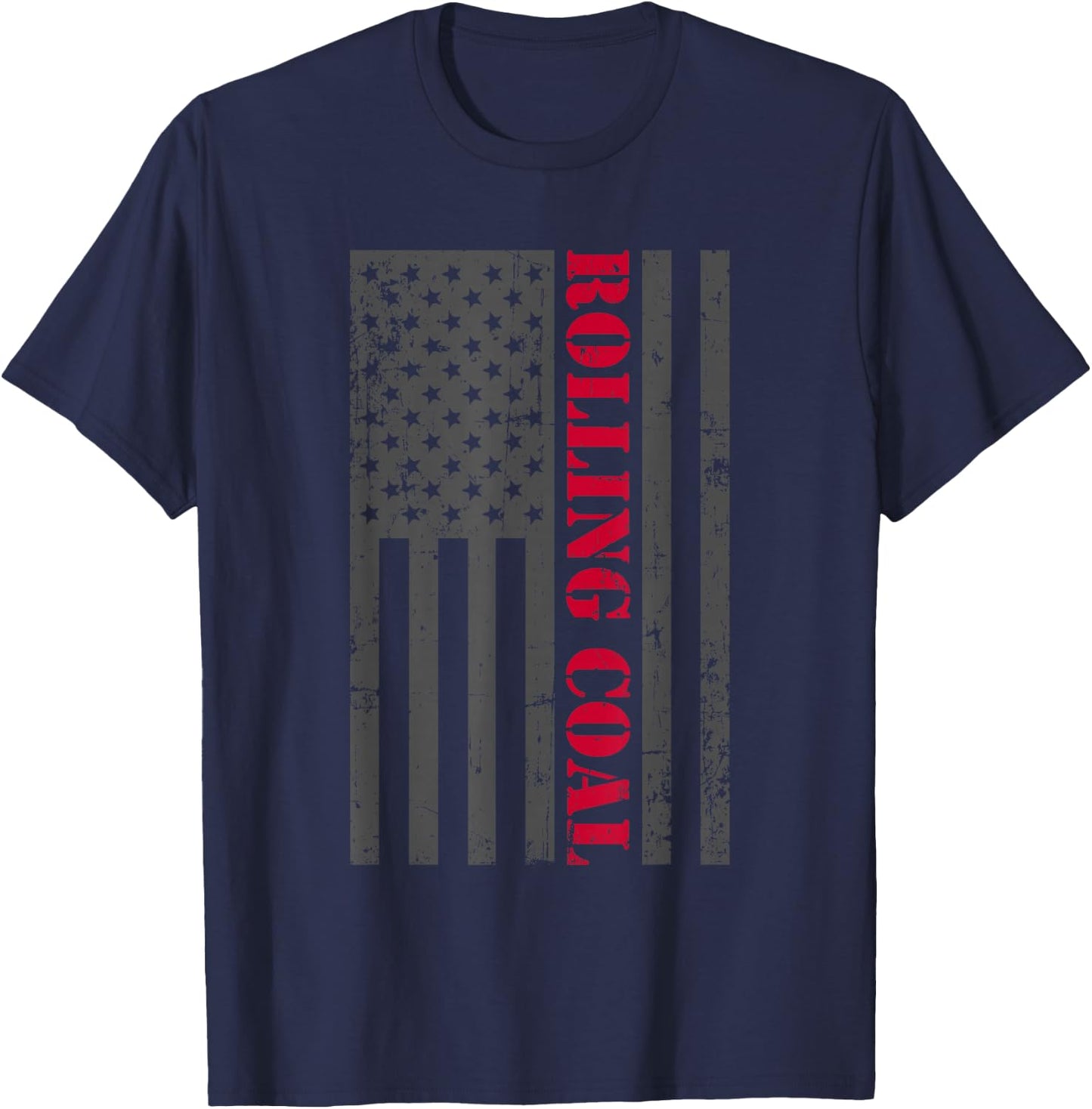 Diesel Rolling Coal US Flag Turbo Brothers Truck Driver T-Shirt - T-Shirt | Navy