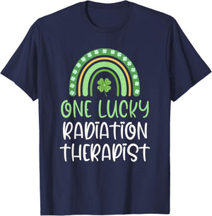 One Lucky Radiation Therapist St Patrick's Day Therapy T-Shirt - T-Shirt | Navy