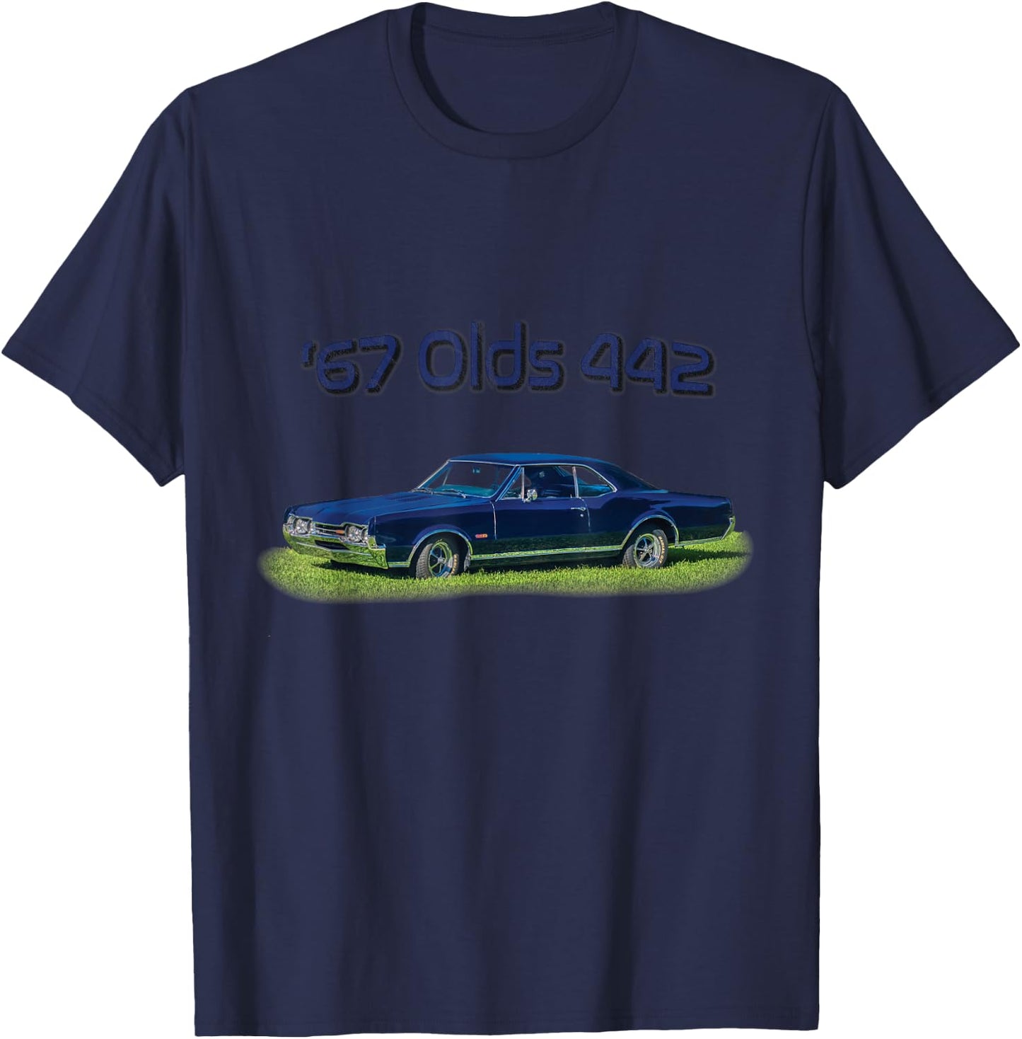 Blue '67 Olds 442 T-Shirt - T-Shirt | Navy