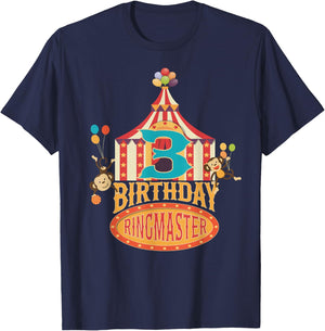3rd Birthday Ringmaster Kids Circus Lover B-day Party T-Shirt - T-Shirt | Navy
