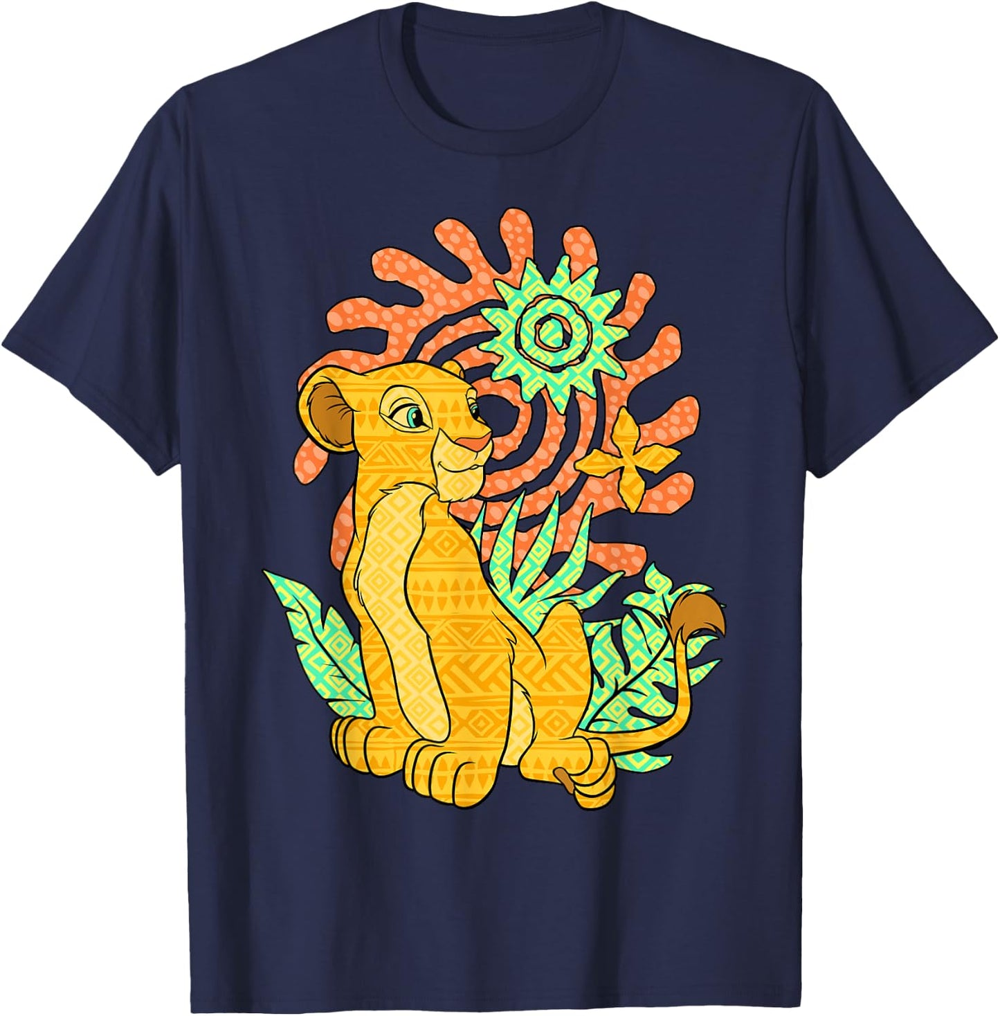 Disney The Lion King Nala Geometric Pattern Portrait T-Shirt - T-Shirt | Navy