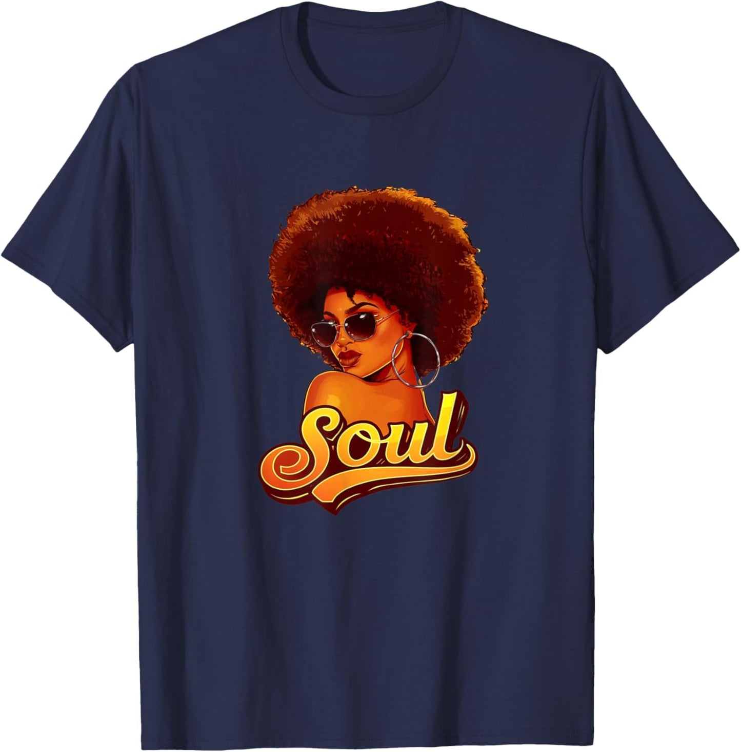 Vintage Funk Soul Music, Brotha, Sista Retro 60s 70s 80s T-Shirt - T-Shirt | Navy