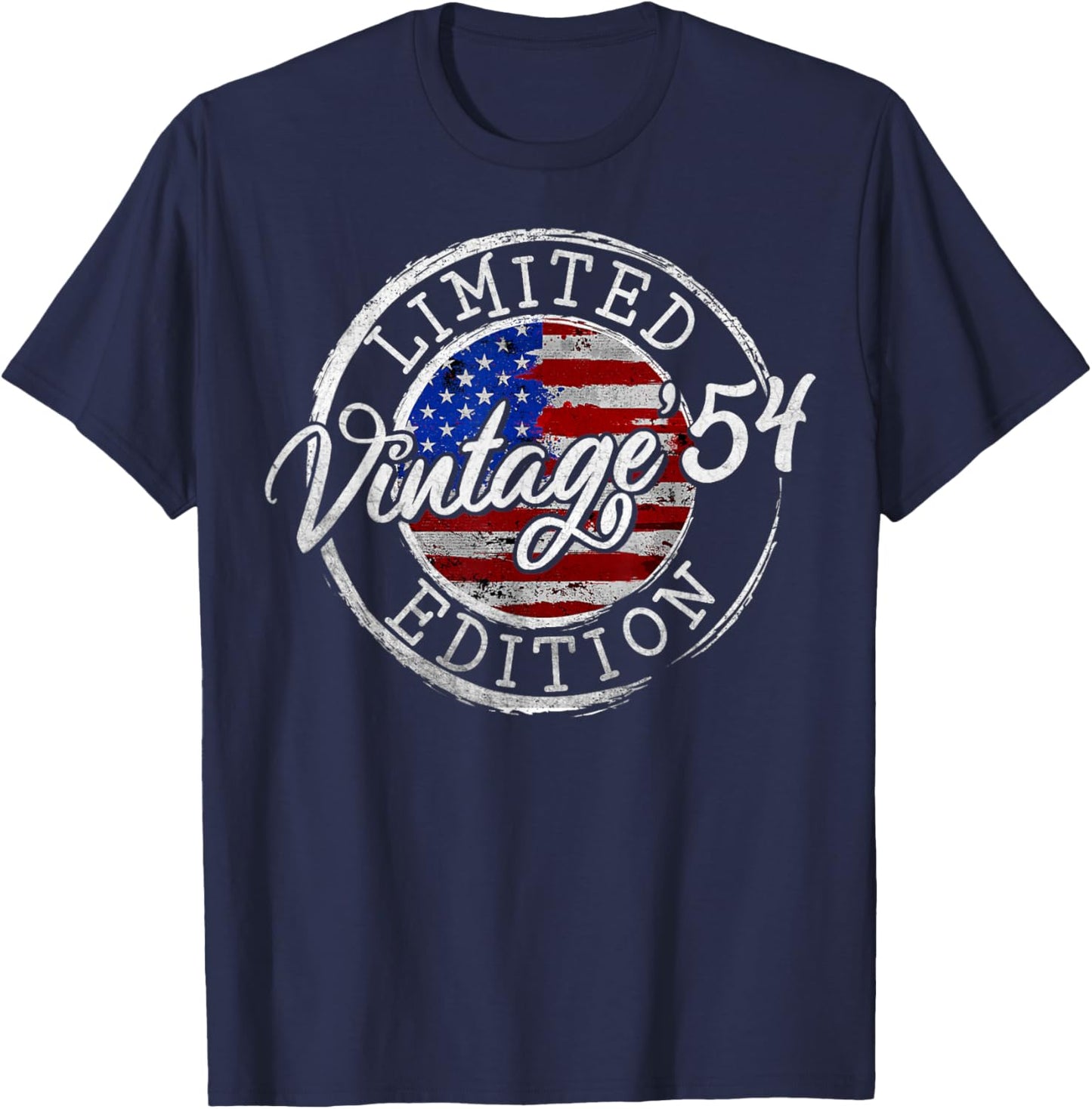 Vintage 1954 American USA Flag 70th Birthday 70 Year Old T-Shirt - T-Shirt | Navy