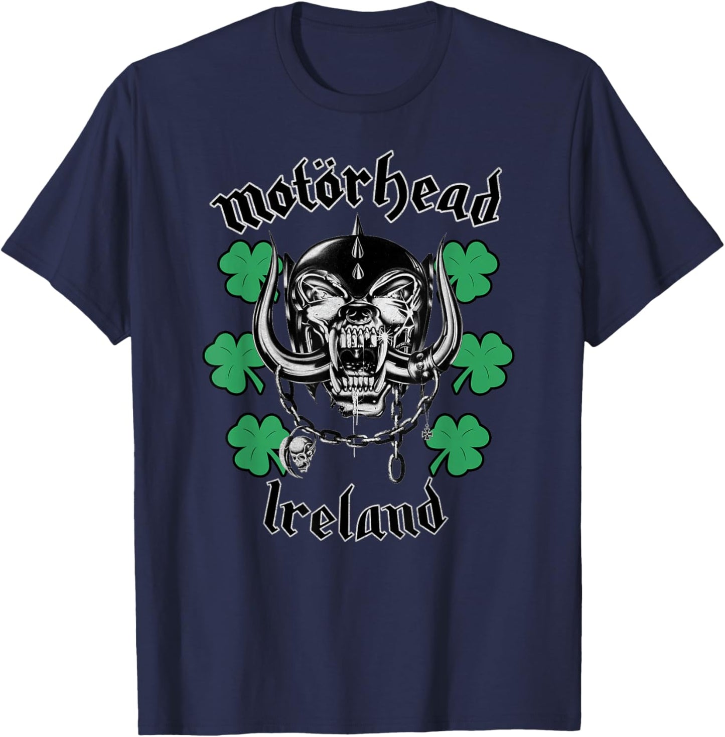 Motörhead Multi Shamrock Warpig Black T-Shirt - T-Shirt | Navy