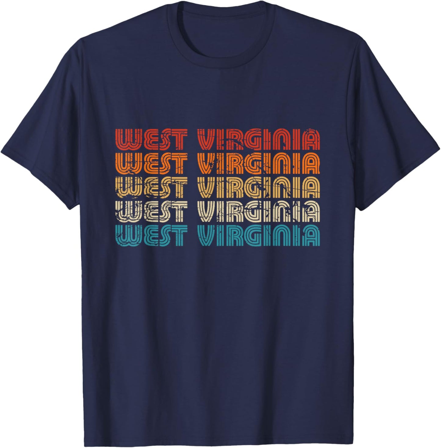 West Virginia State Retro Vintage Women Youth T-Shirt - T-Shirt | Navy