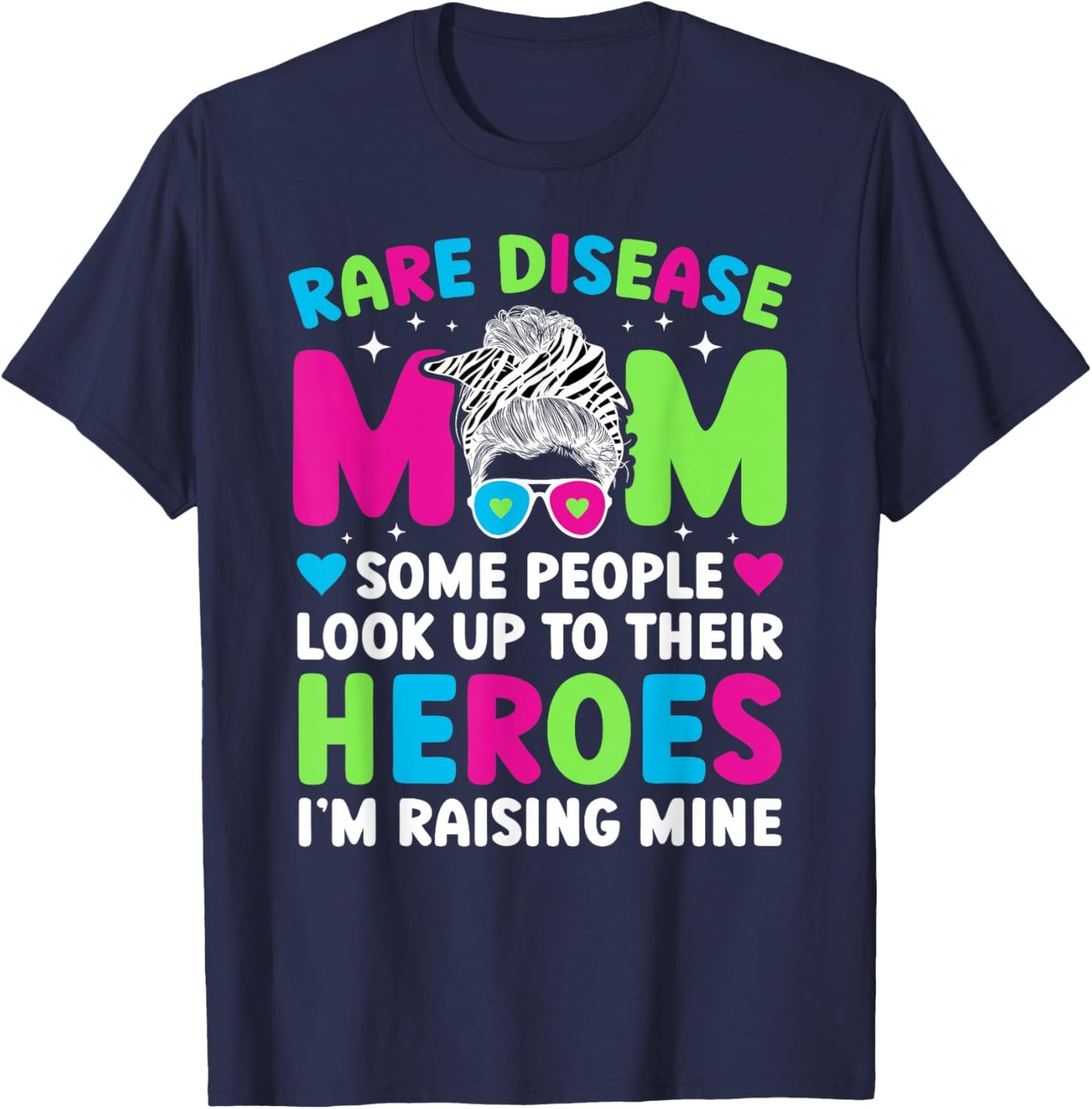 Proud Rare Disease Warrior Mother Rare Disease Awareness T-Shirt - T-Shirt | Navy