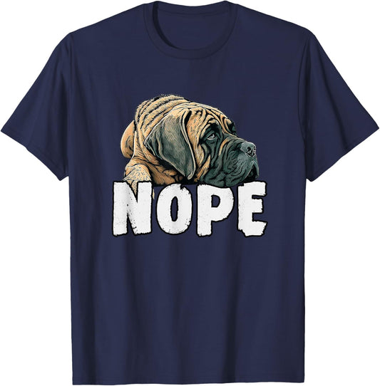 English Mastiff Nope Funny Lazy Pet Dog Cute Women Girls Kids T-Shirt - T-Shirt | Navy