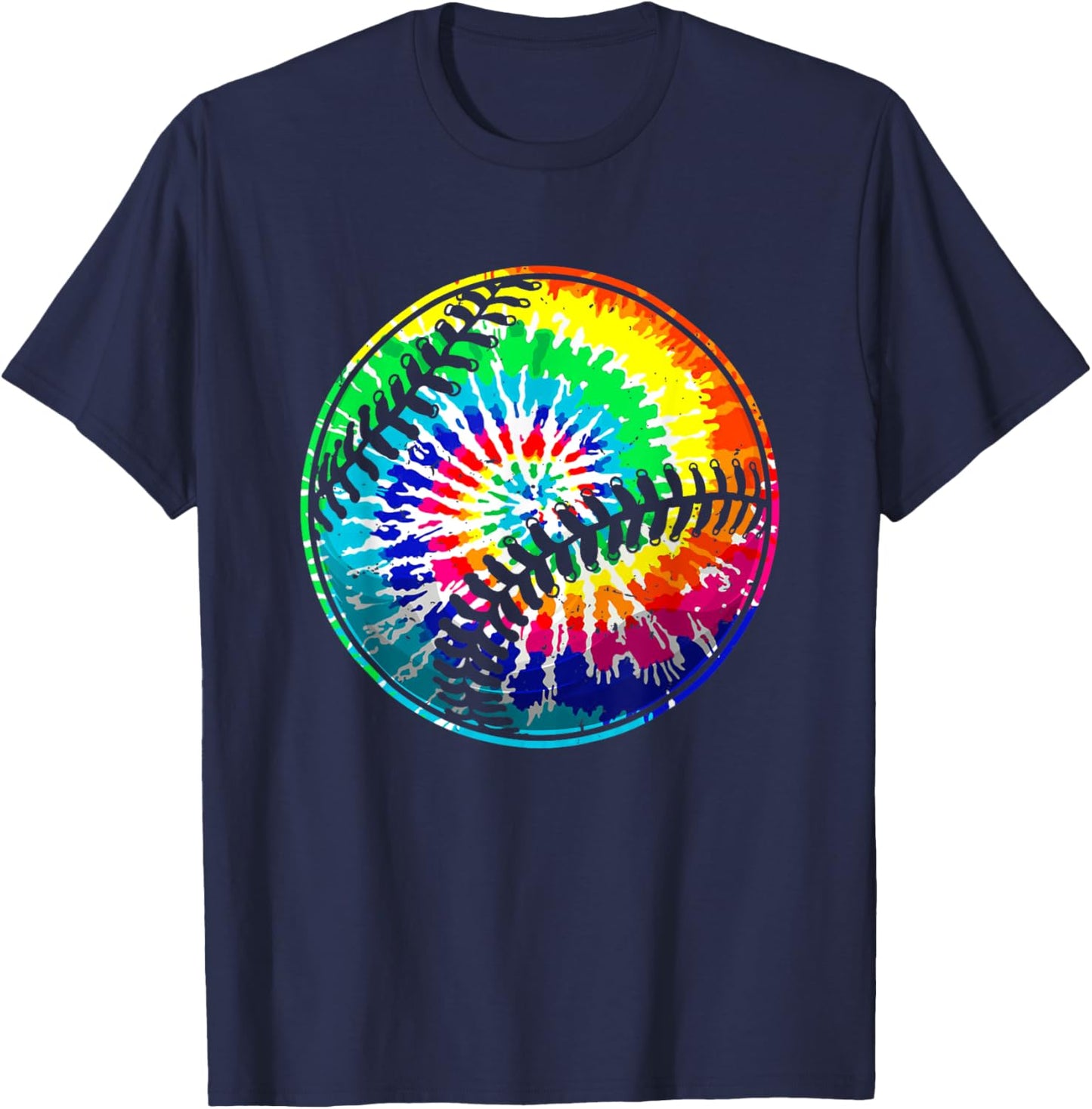 Tie Dye Funny Baseball Lover Player Outfit For Boys Youth T-Shirt - T-Shirt | Navy