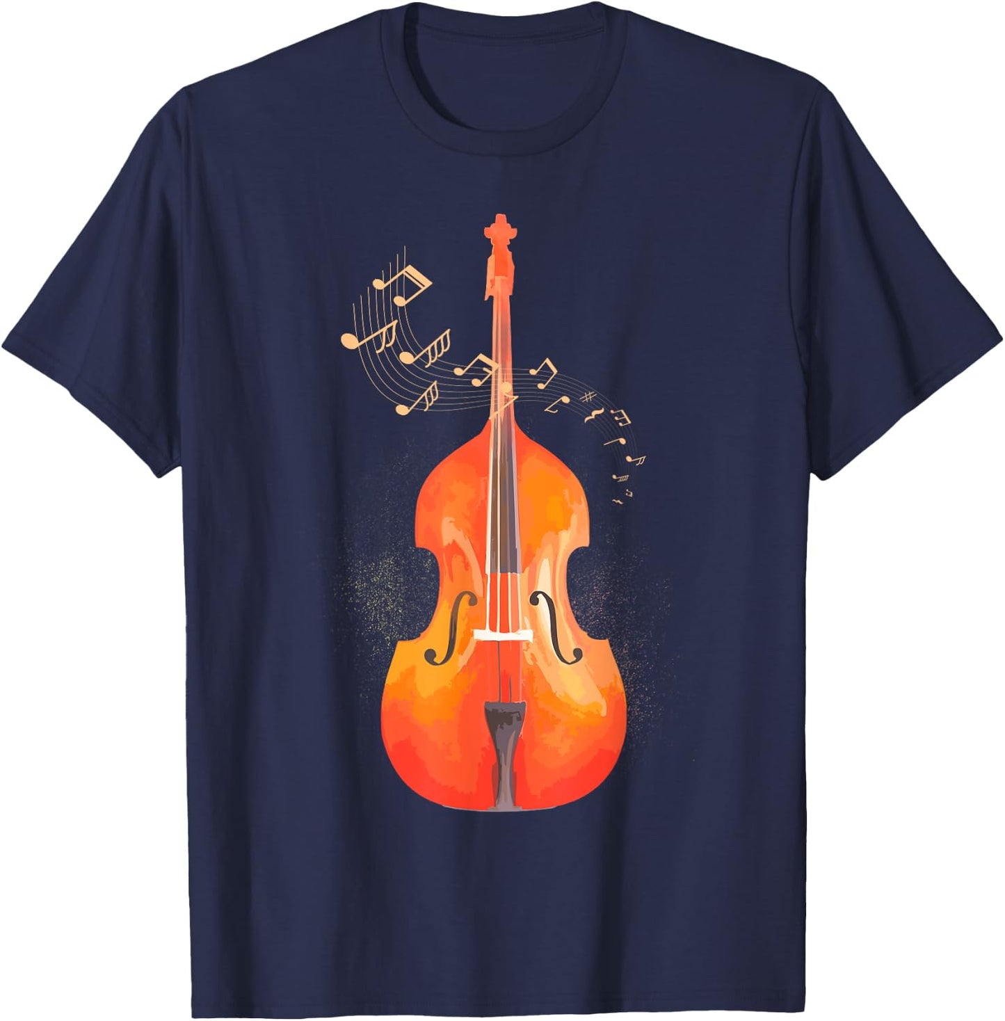 Double Bass Art Classical Music Jazz Upright Gift T-Shirt - T-Shirt | Navy