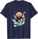 Hockey Golden Retriever Ice Hockey Player Hockey Stick T-Shirt - T-Shirt | Navy
