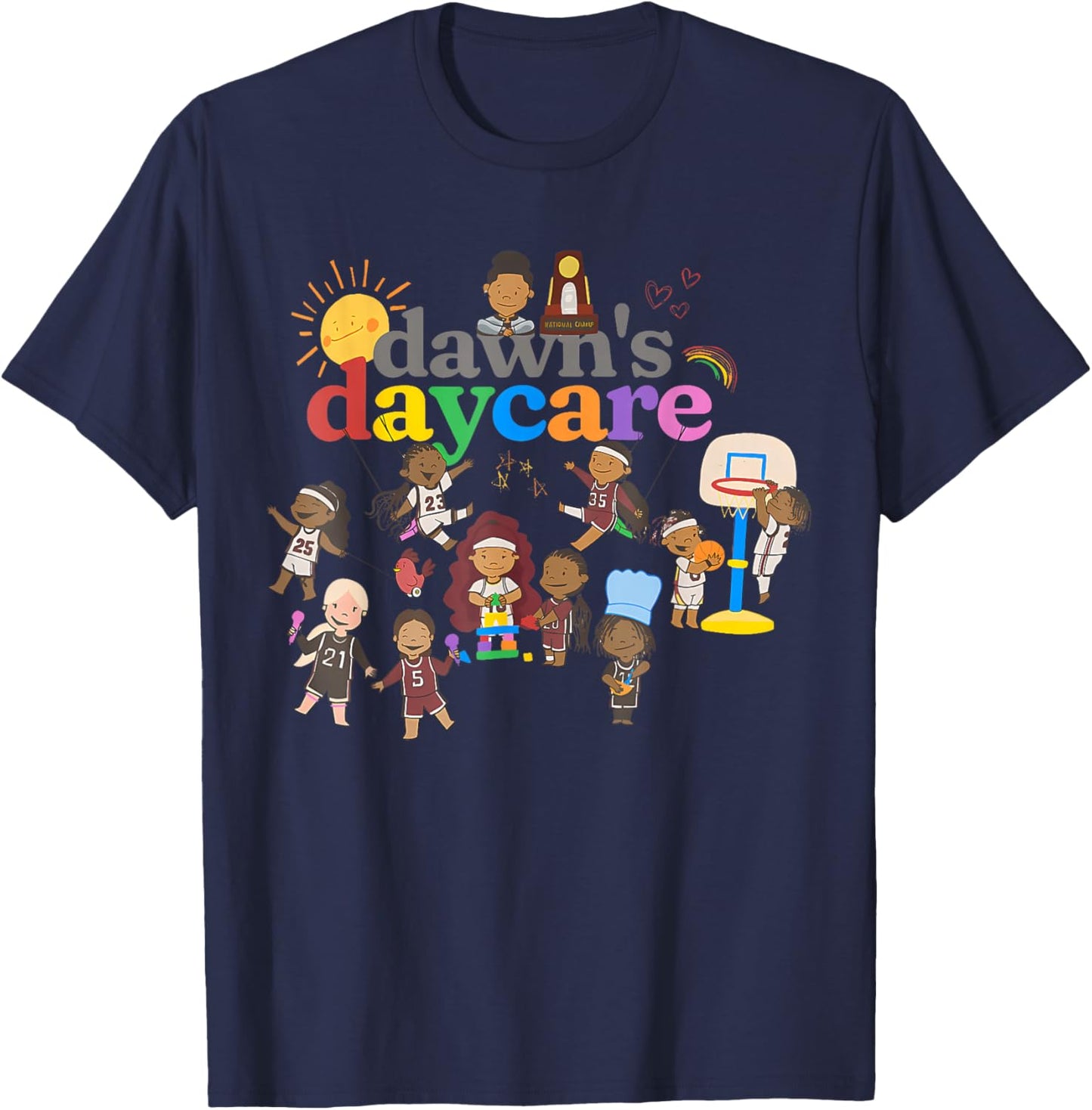 Funny Dawn's Daycare Basketball Cute Kids T-Shirt - T-Shirt | Navy