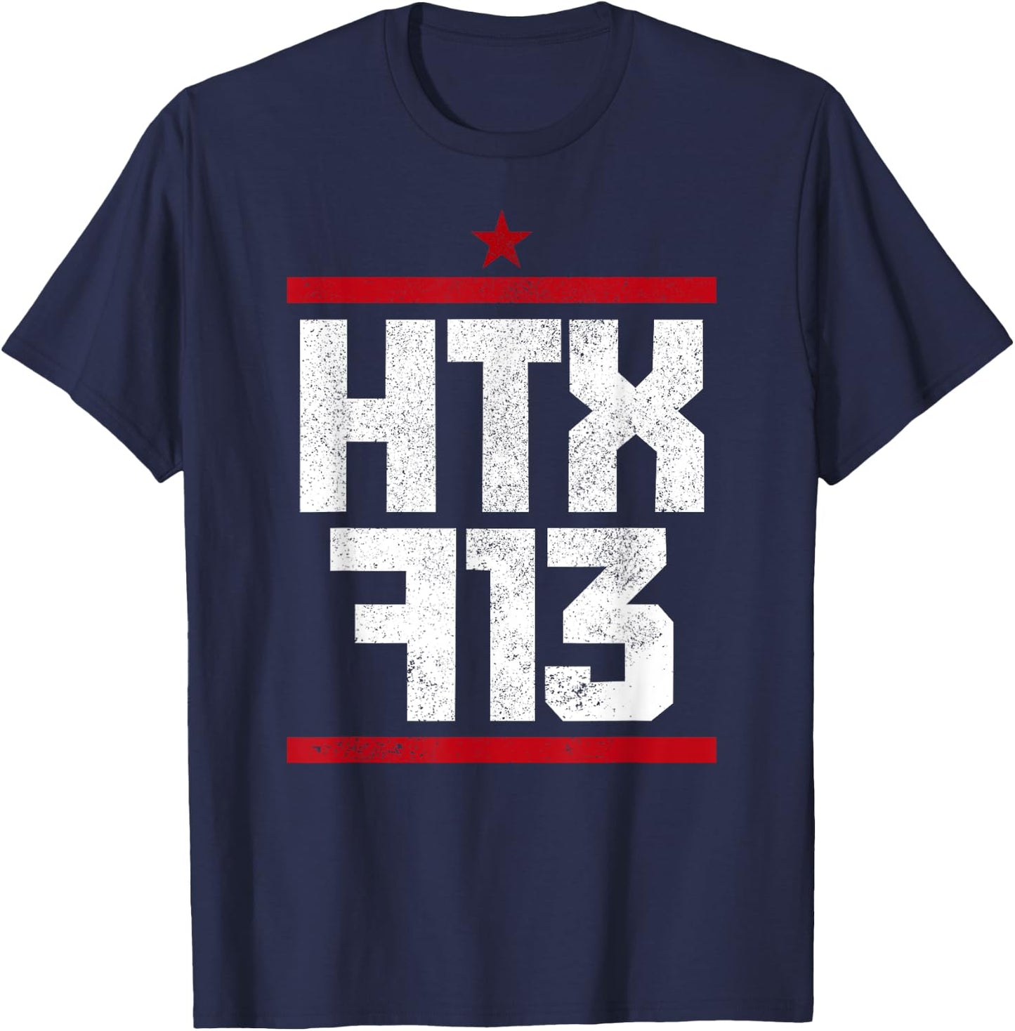 Houston Texas HTX 713 Area Code Vintage Pride T-Shirt - T-Shirt | Navy