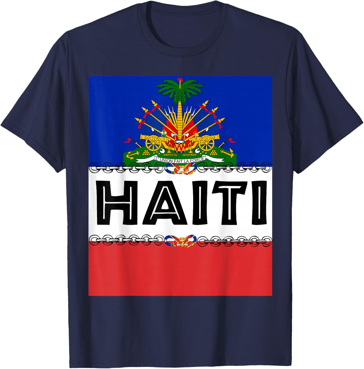 Haitian Pride for Haiti Flag Day Gift Ayiti Chains Zoe T-Shirt - T-Shirt | Navy